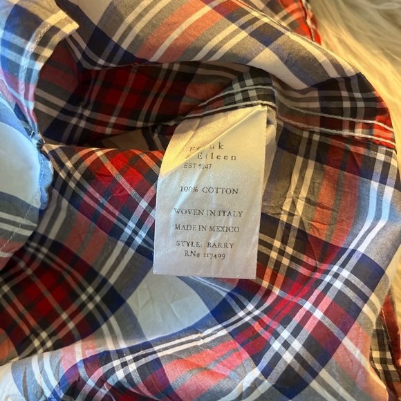 Frank & Eileen Barry plaid cotton button up shirt - Picture 9 of 13